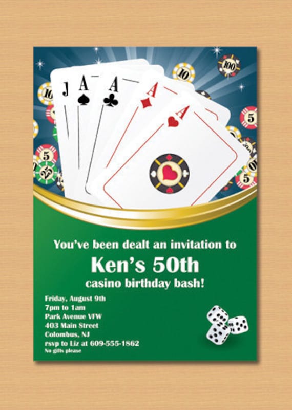 casino birthday party invitations