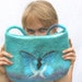 Butterfly Felted Bag - Handmade from Blue Hand Dyed Wool wet felted purse