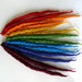 Rainbow Dreads Ponytail Holder Falls in bright colors - Pure Wool - extra large, extra long, spring summer gift for girl