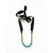 Long turquoise and brass necklace