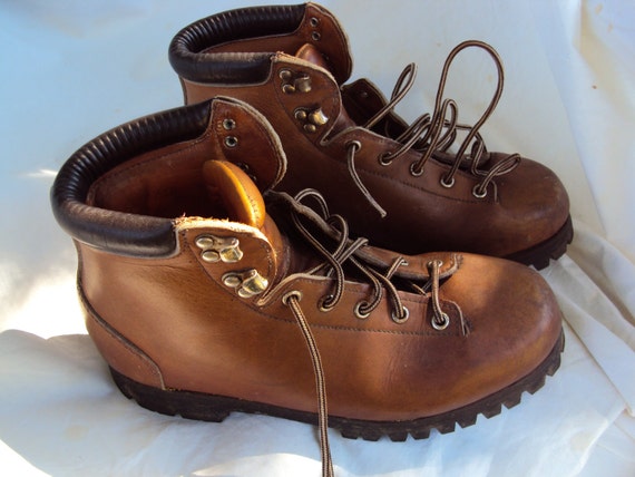 Vintage Vasque hiking boots shoes leather made in by glorifindel