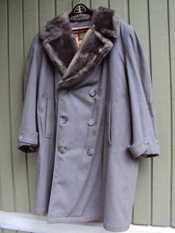 1950s vintage winter storm coat by McGregor wool gabardine