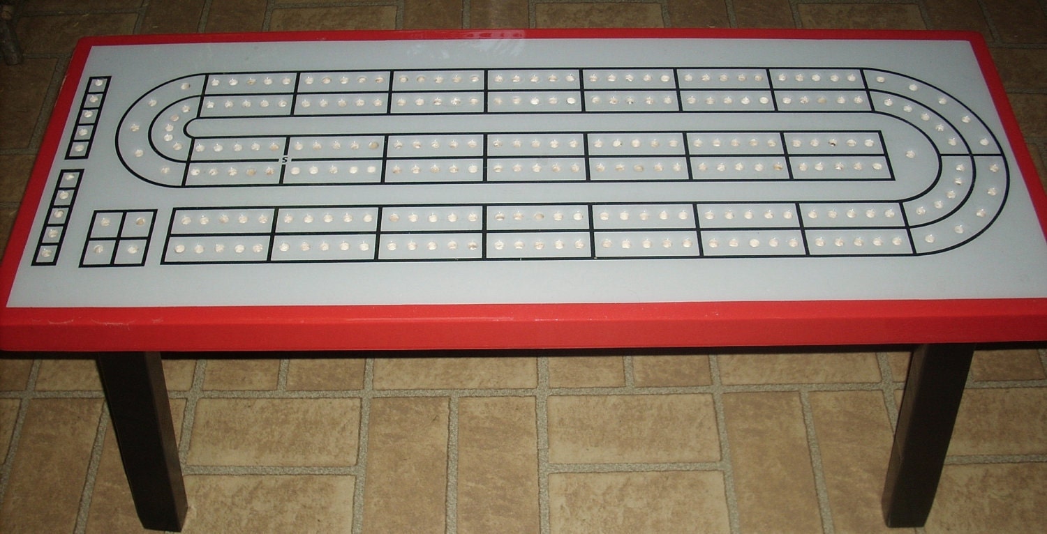 Cribbage Board Coffee Table Handcrafted Art Deco Style