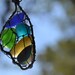 22-23 1/2"Necklace with Butterfly Wing Genuine Sea Glass Pendant