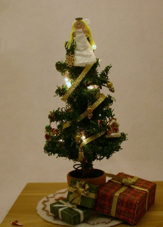 miniature lighted christmas tree 1 inch scale miniature lighted christmas tree 1 inch scale