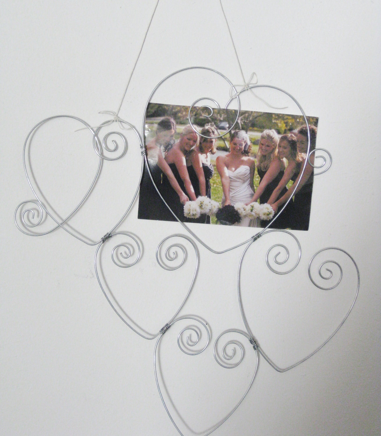 JUMBO Wire Heart Multi Photo Holder Collage Wall Hanging
