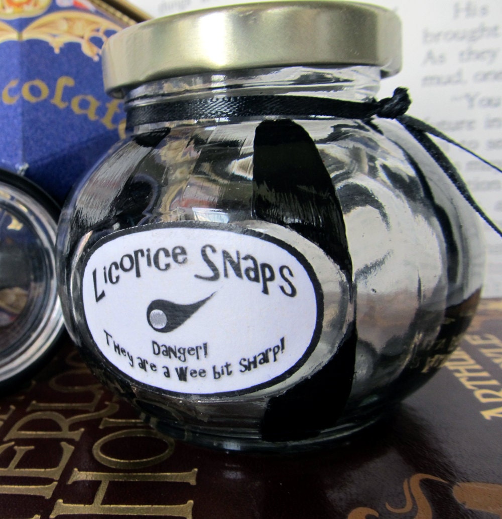 Licorice Snaps Jar Harry Potter by BrewingBottles on Etsy