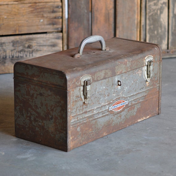 1950s Craftsman Metal Toolbox Mid Century by LostRoadVintage