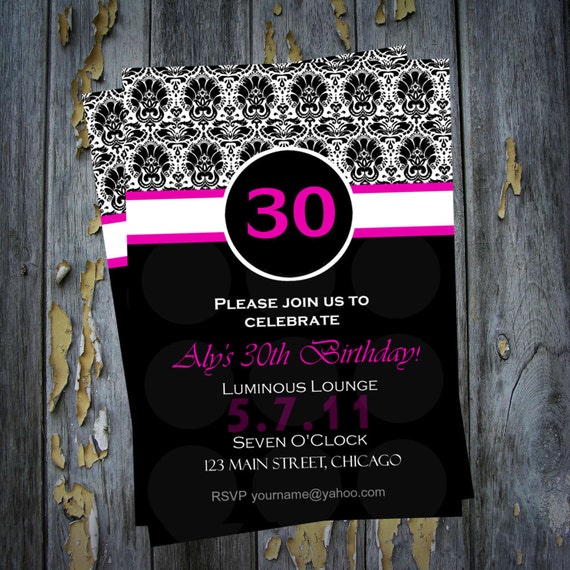 Modern 30th 40th 50th or Any Milestone Birthday Invitation Digital or Add Prints Front and Back Il_570xn