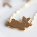 Easter Bunny Rabbit Necklace Gold Filled Chain Tiny Little Bunny Necklace Gold Plated Bunny Pendant Rabbit Jewelry - N124