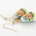 Floral Drop Earrings Flower Teardrop Earrings Summer Flower White Tear Drop Dangle Earrings - E162