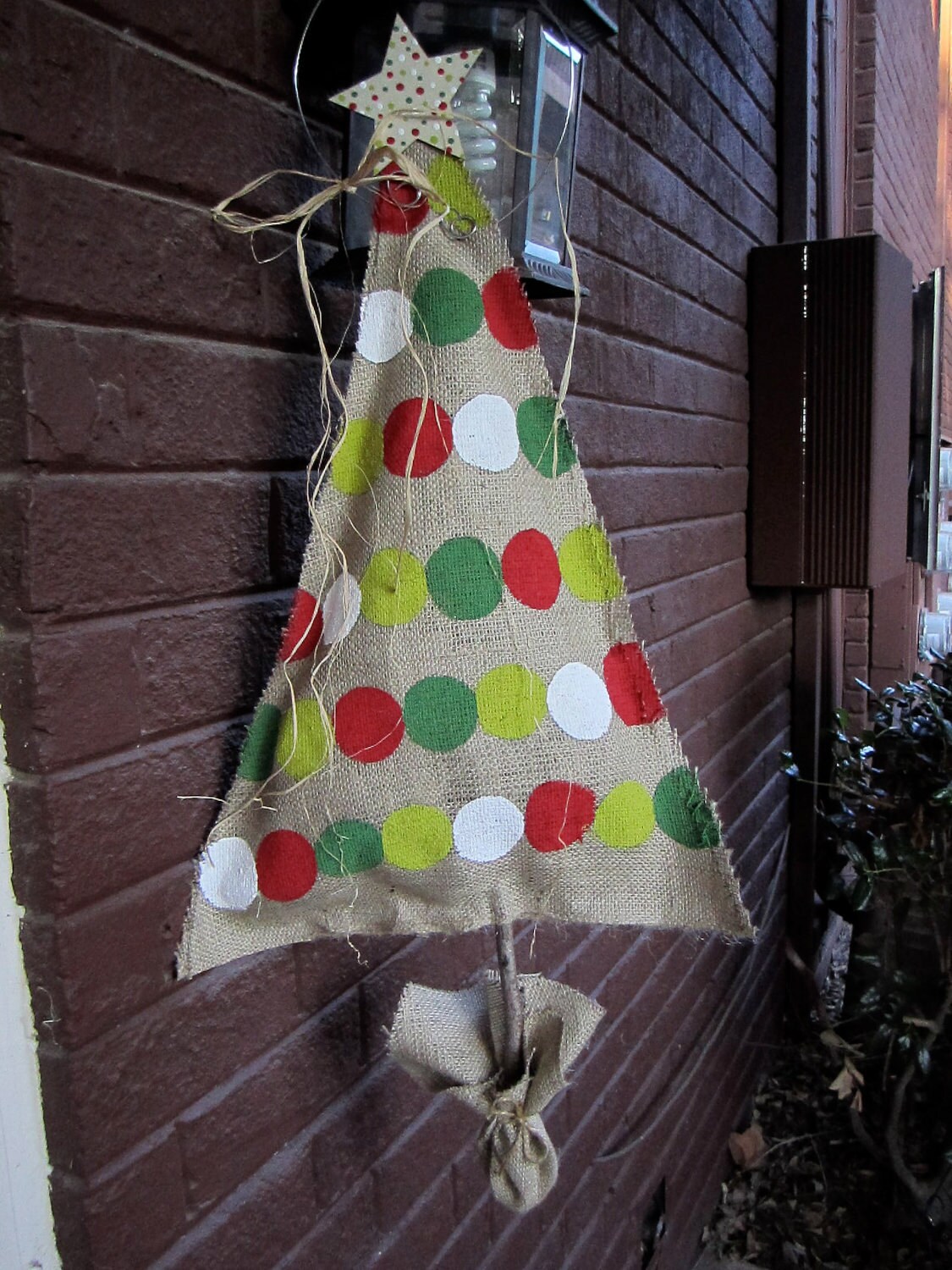 Burlap Christmas Tree Burlap Door Hanger