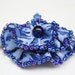 Barrette Batik Fabric Flower Beaded - Cobalt Soft Sculpture Flower Bridal Party