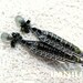 Green tower elongated earrings - sterling silver, tourmaline and quartz