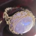 Amethyst Crescent Moon - Cocktail Fairy Ring - Size 8 1/2