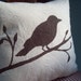 Brown Bird Pillow / Decorative Pillow 12 x 12