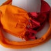 Unisex scarf, lightweight, spring, funky accessory in Red and Orange from upcycled T-shirts