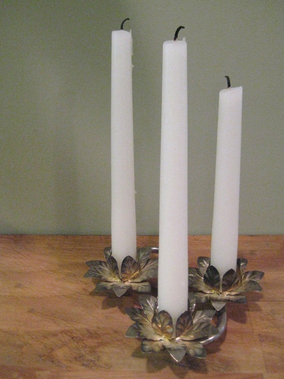 Vintage Metal Flower Candle Holder