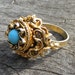 Vintage ART Gold and Turquoise Poison Ring