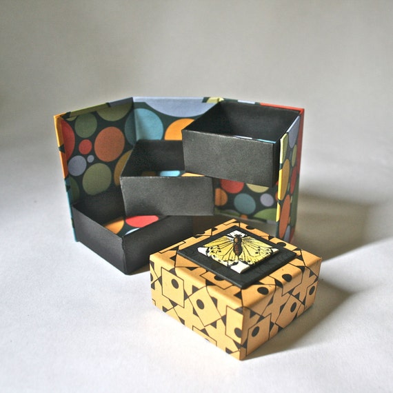 Items similar to Tri-Fold Gift Box in Bold Colors on Etsy