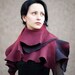 Handmade wool felted scarf Shawl Wrap Red, ruby and black Super soft