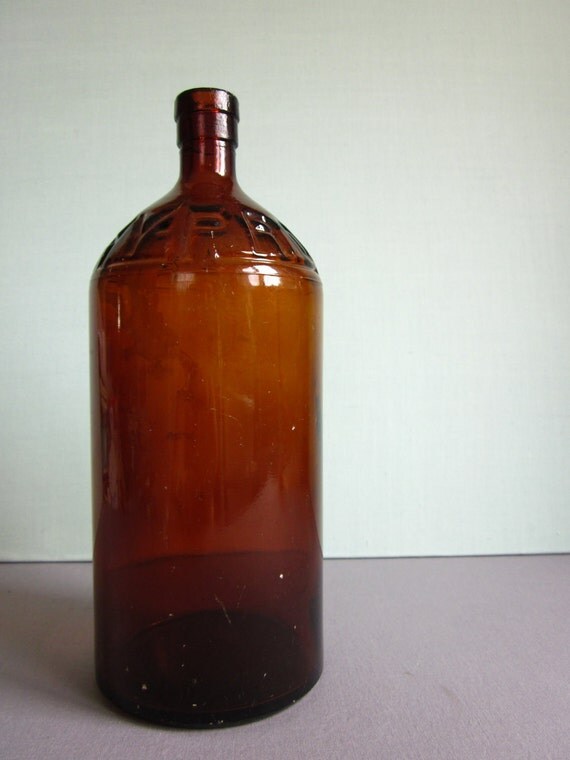 Items similar to Vintage 1940s HyPro brown glass bleach bottle Hypro on Etsy