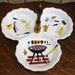 Vintage 50s ceramic barbeque bbq theme serving relish dish 3 section dish
