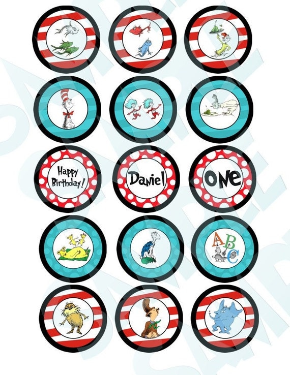 Dr Seuss Printable Cupcake Toppers