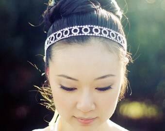 SIMONE - Silver Crystal Rhinestone Bridal Headband