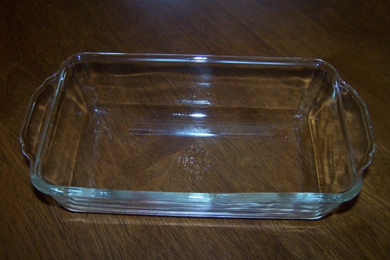Fire King Clear Glass Bread/Loaf/Dish/ Pan/One Quart
