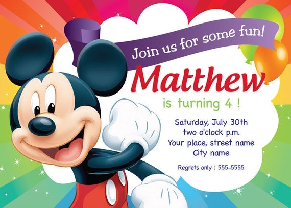 Mickey Mouse Invitation Card 7