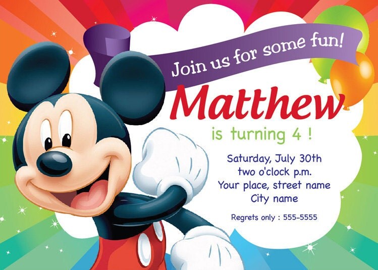 Mickey Mouse Invitations Templates 5