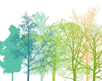 The Trees - green mint teal modern inspirational perfect day poster, print, sale - buy 2 get 3, forest, nature