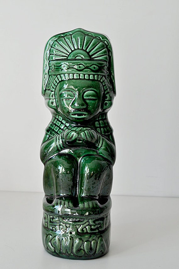 Vintage 1950's Ceramic Mayan Kahlua Bottle