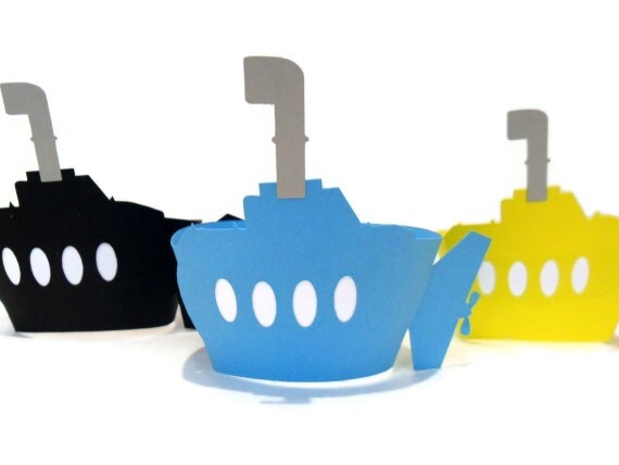 Submarine Cupcake Wrappers - Set of 12 Il_570xn