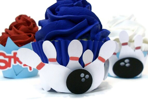 Bowling Pin Cupcake Wrappers - Set of 12 Il_570xn