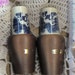 Vintage BLUE WILLOW SALT Pepper Shakers 1950s Japanese Scene Birds