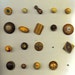 Vintage Wood Wooden BUTTONS Large LOT 27 on a Card All Different