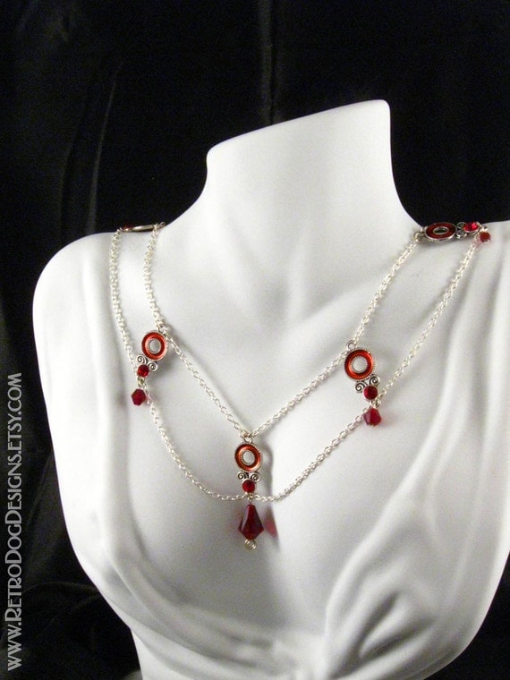 Double Chain French Slave Necklace Handmade Great Holiday