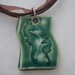 FREE SHIPPING - Ceramic Necklace Pendant - Ceramic Jewelry - Teal Pendant - Seahorse Pendant - Pottery Jewelry - Clay Pendant