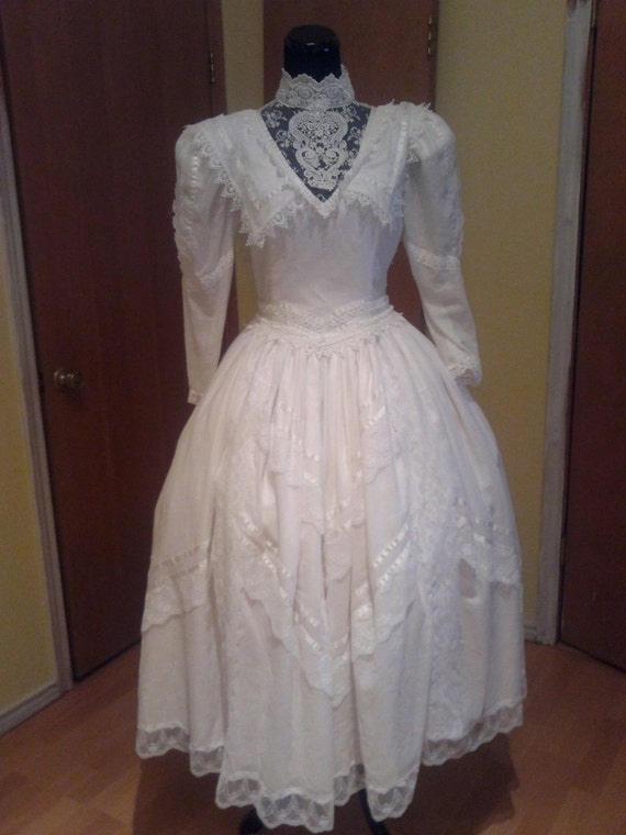 Vintage 1980s Jessica McClintock Bridal Dress   Il 570xN.263518751 