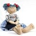 Blueberry Girl, blue country style raggedy doll