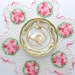 Reserved for TOMOKO, Vintage Doilie, Pink Roses on White, Hand Crochet