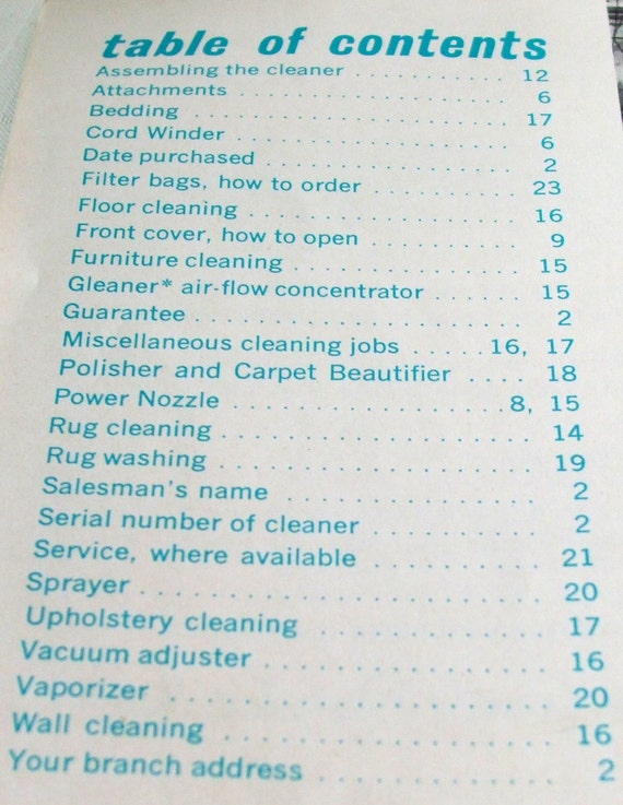 Vintage Electrolux Vacuum Owner Manual Instructions L