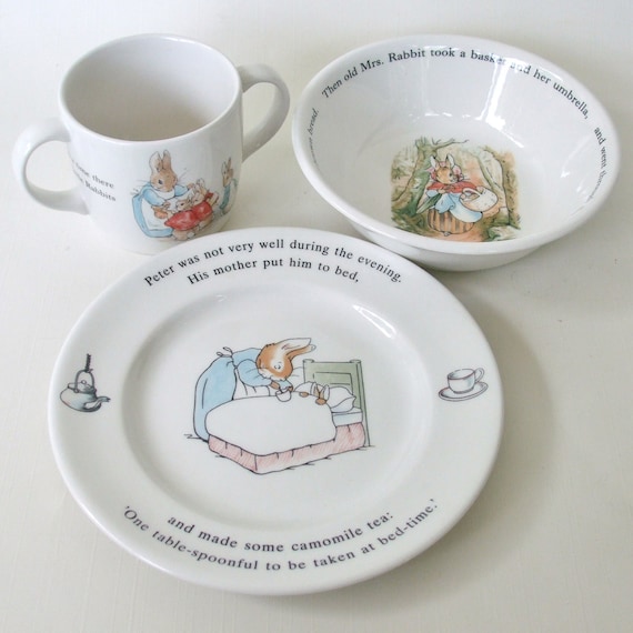 Peter Rabbit Wedgwood China Dish Set Children by LaurasLastDitch