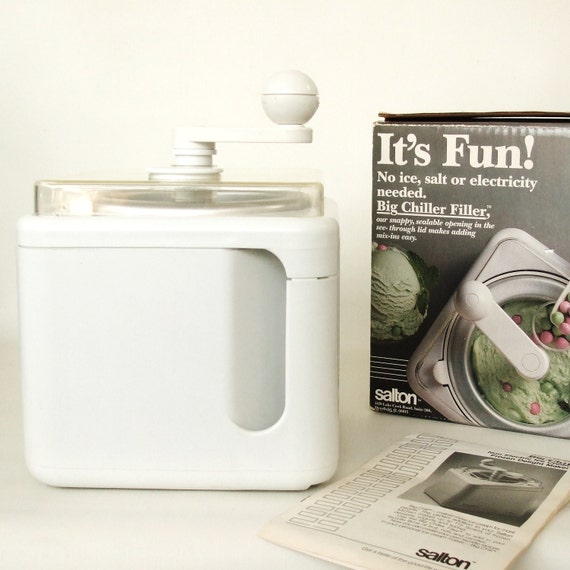 Salton Big Chill Ice Cream Maker Hand Crank Freezer Bowl