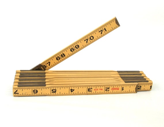 Wood Extension Folding Ruler Rigid 619 Made In USA   Il 570xN.328238717 