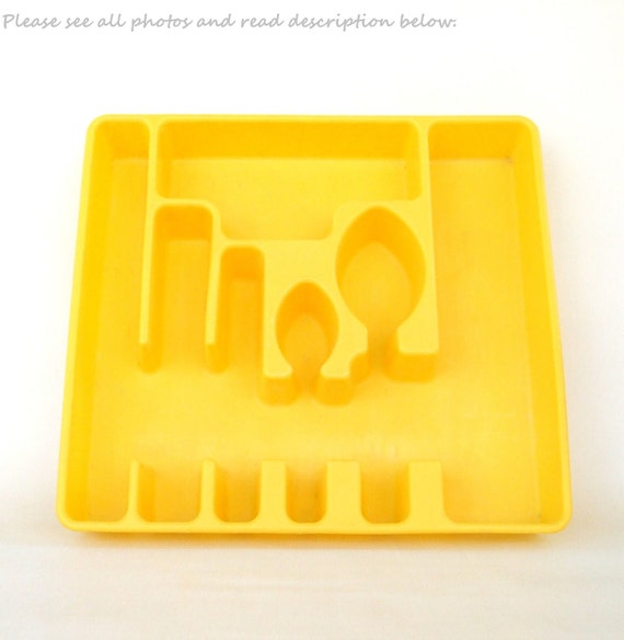 Large Yellow Flatware Tray Organizer Rubbermaid by LaurasLastDitch