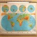 Vintage Nystrom Pull-down Map / USA / World Wall Map