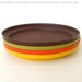 Vintage Tupperware Plates 70s Orange Yellow Avocado Brown
